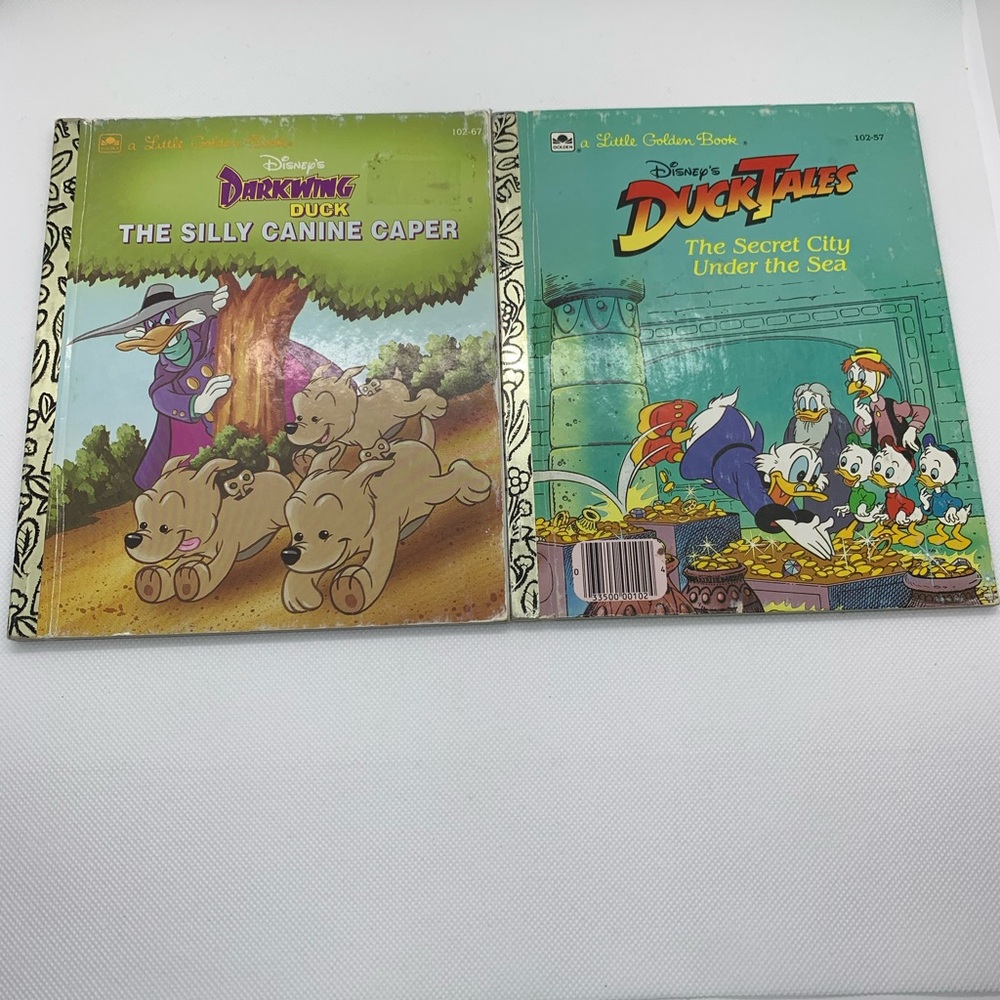 Little Golden Book Darkwing Duck Silly Canine Caper and DuckTales Secret City